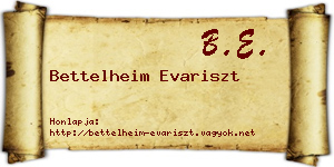 Bettelheim Evariszt névjegykártya